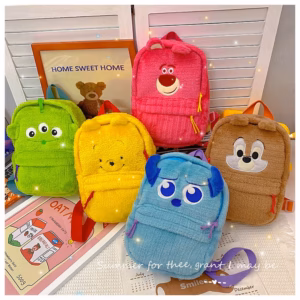 [ Được Chọn Mẫu] Balo Học Sinh Hình Gấu Bông Hoạt Hình Disney Vải Nhung Lông Mềm Mịn Đáng Yêu Cho Bạn Nữ - Dmastore