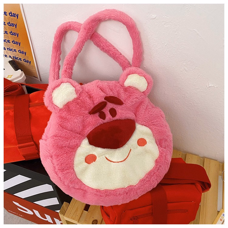 Túi Tote Học Sinh Hình Gấu Dâu Hồng Size Lớn Dạng Tròn Chia Ngăn Có Khóa Kéo Hottrend Độc Lạ Siêu Đáng Yêu - Dmastore - Ảnh 8