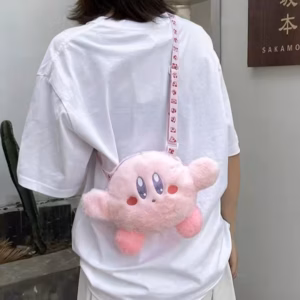 Túi Đeo Chéo Búp Bê Kirby Nhồi Bông Hồng Nhạt Size Vừa Siêu Đáng Yêu - Dmastore