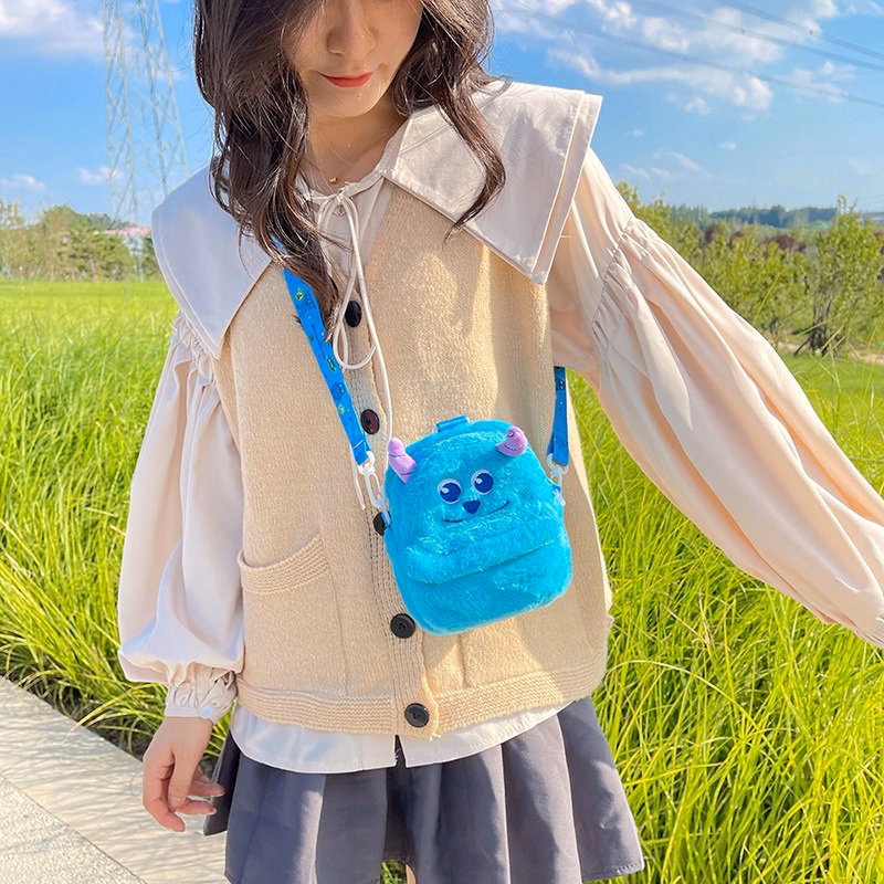 Túi Bao Tử Mini Unisex Hình Quái Vật Sulley Xanh Sullivan Dễ Thương Năng Động - Dmastore