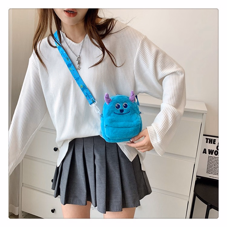 Túi Bao Tử Mini Unisex Hình Quái Vật Sulley Xanh Sullivan Dễ Thương Năng Động - Dmastore - Ảnh 4