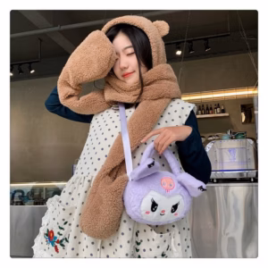 Túi Xách Đeo Chéo Kuromi Sanrio Màu Tím Pastel Độc Lạ Phong Cách Hoạt Hình Nhật Bản Dễ Thương