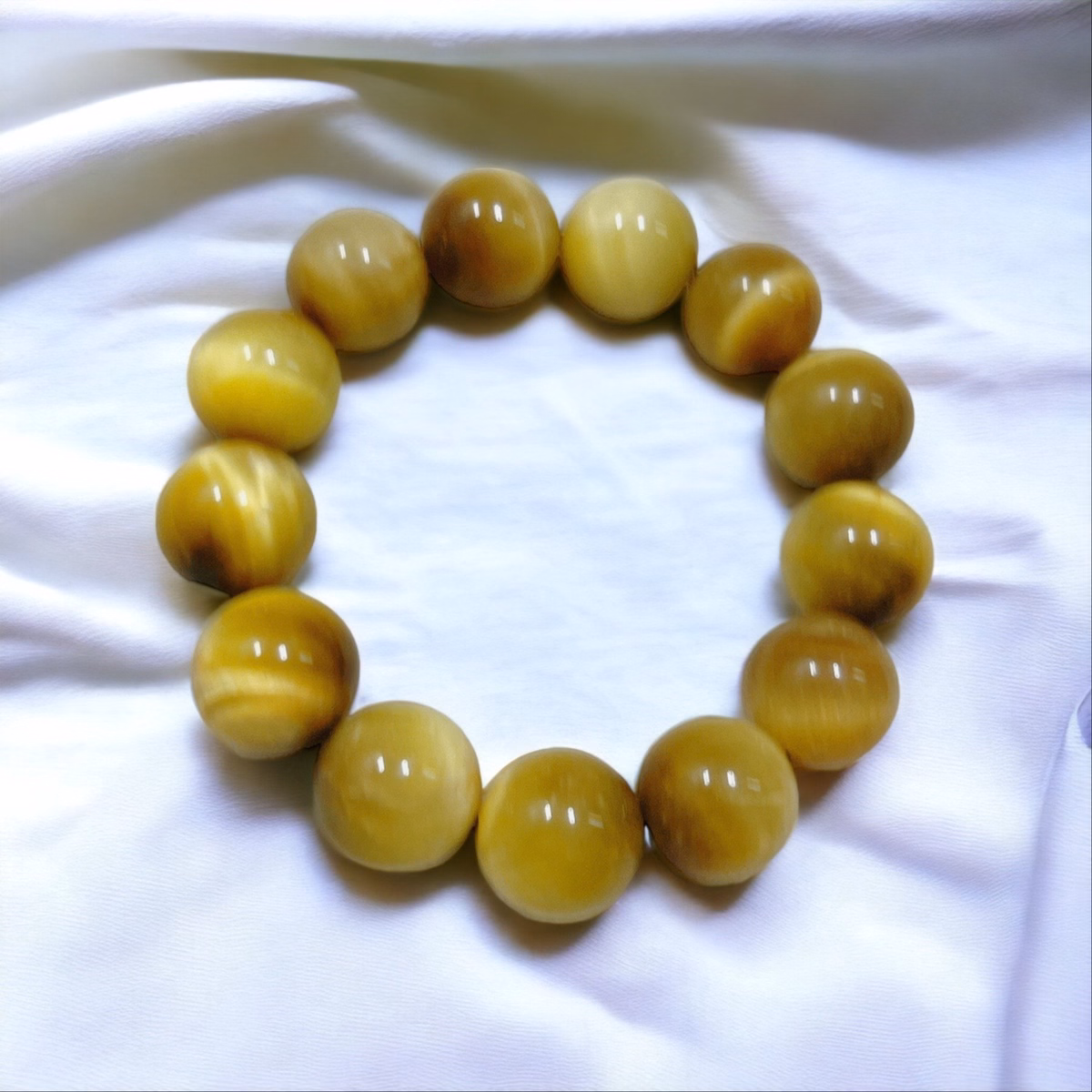 Vòng Tay Nam Đá Thạch Anh Mắt Hổ Tâm Vàng Thiên Nhiên 16 Ly - Thắng Giang