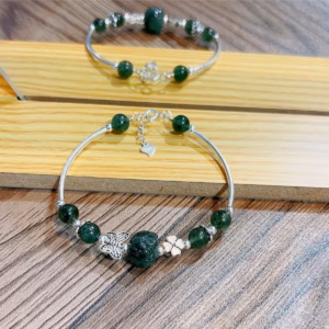 Vòng Tay Sen Thạch Anh Tóc Xanh Thiên Nhiên Phối Charm - Thắng Giang