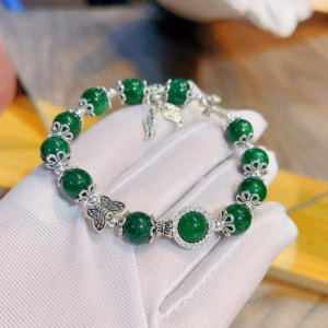 Vòng Tay Charm Bạc Ta Phối Đá Ngọc Cẩm Thạch Sơn Thủy - Thắng Giang