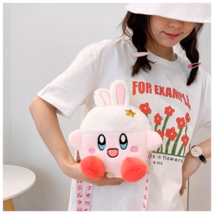 Túi Đeo Chéo Gấu Nhồi Bông Kirby Tai Thỏ Đính Sao Đáng Yêu - Dmastore