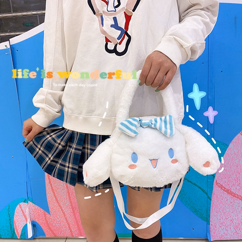 Túi Cinnamoroll Đính Nơ Đeo Chéo Có Quai Xách Phong Cách Lolita Siêu Đáng Yêu - Dmastore - Ảnh 8