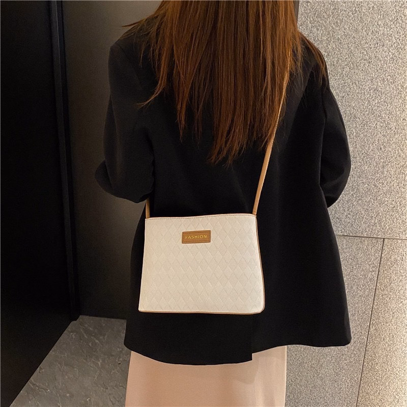 Túi Xách Nữ Đeo Vai Da Mềm Kẻ Ô Vuông Trám Wh54 - Winnie House - Ảnh 5