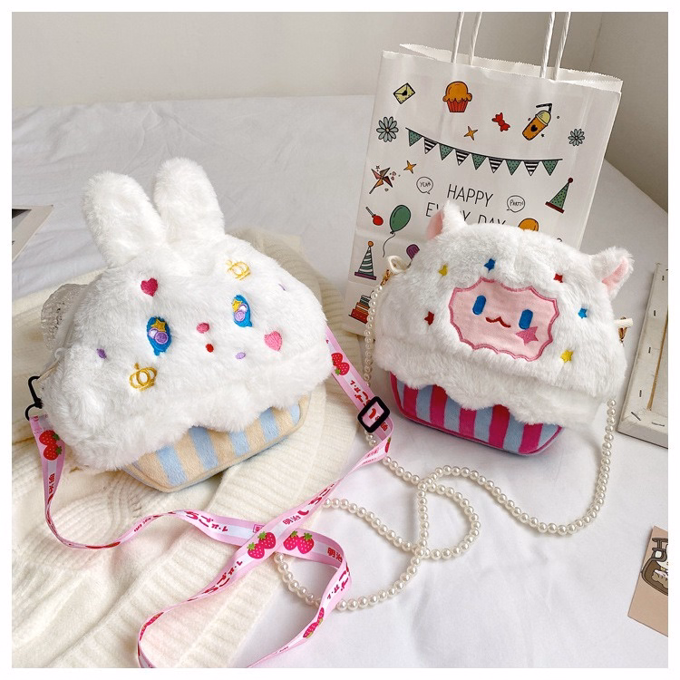 Túi Đeo Chéo Cupcake Hình Thú Bông Có Dây Đeo Họa Tiết Siêu Đáng Yêu - Dmastore - Ảnh 4