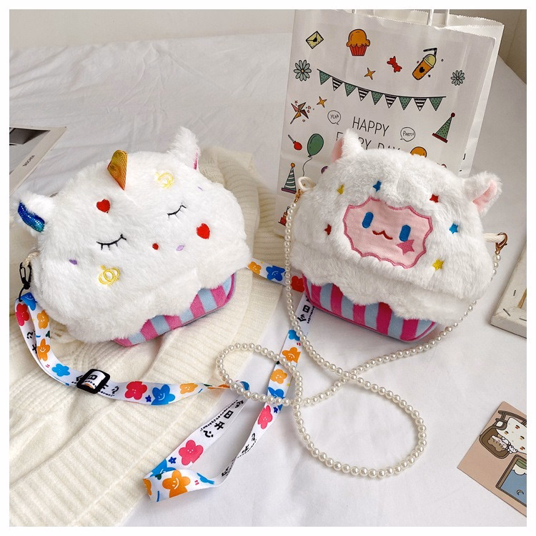 Túi Đeo Chéo Cupcake Hình Thú Bông Có Dây Đeo Họa Tiết Siêu Đáng Yêu - Dmastore - Ảnh 3