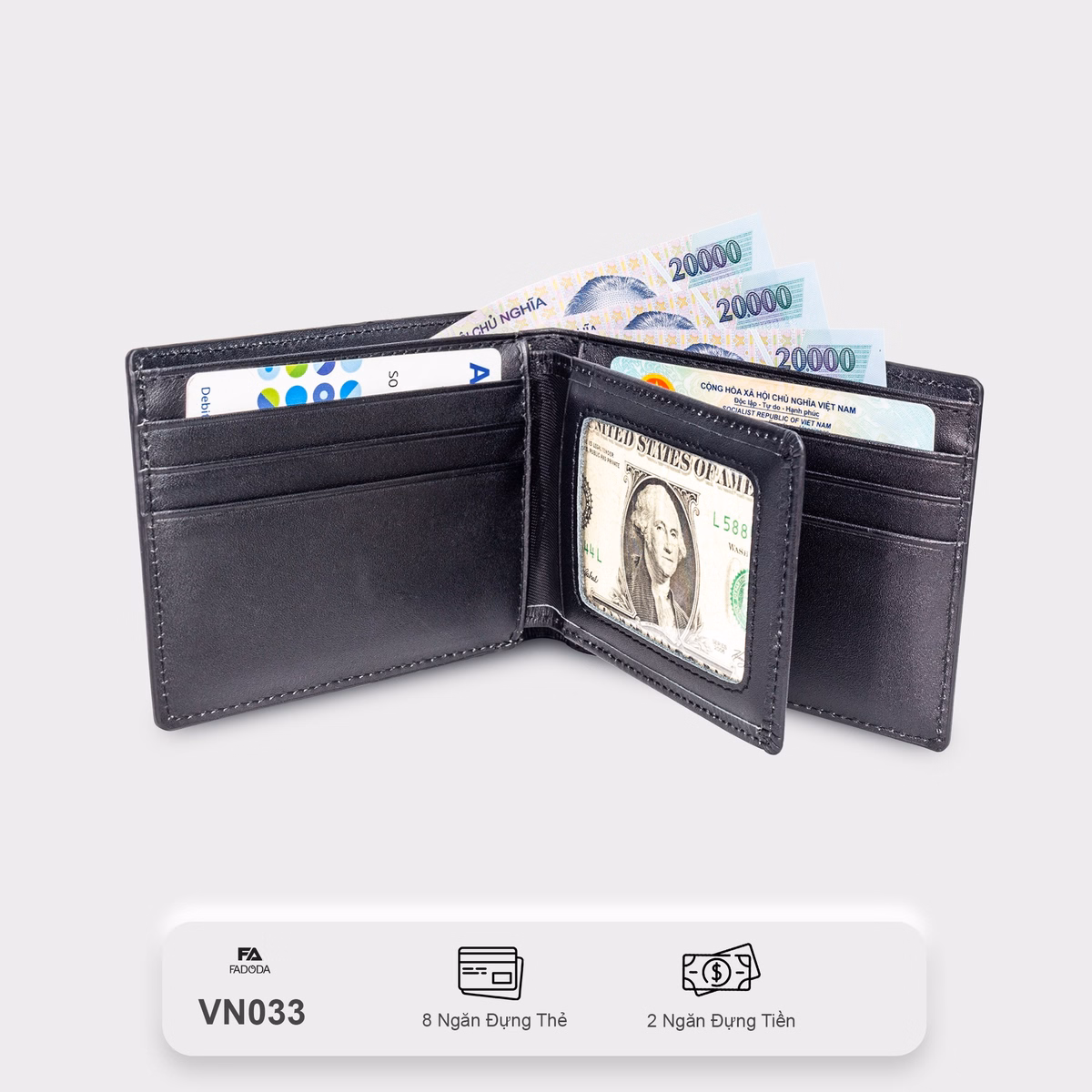 Ví Da Bò Thật Nhiều Ngăn Đựng Thẻ Vn033 - Fadoda - Ảnh 3