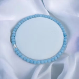 Dây Chuyền Đá Thạch Anh Màu Aquamarine 8 Ly - Thắng Giang