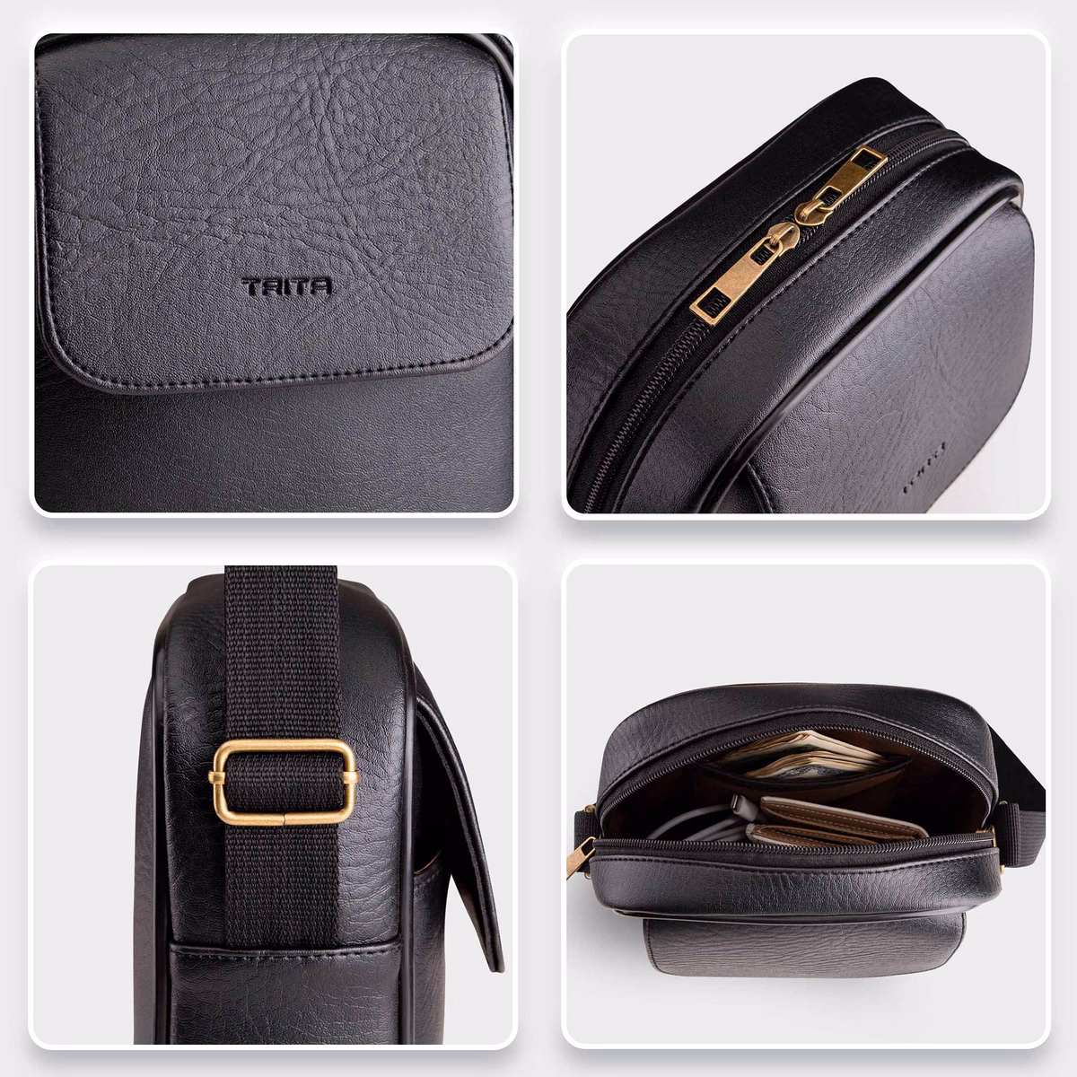 Túi Đeo Chéo Da Nam Nắp Gập Rtn14 - Trita - Ảnh 7