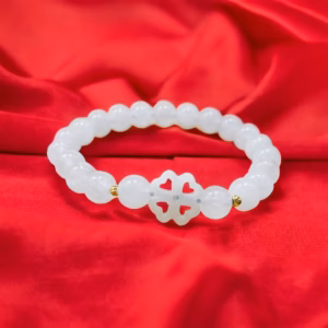 Vòng Tay Cỏ Bốn Lá Bạch Ngọc Thiên Nhiên - Thắng Giang