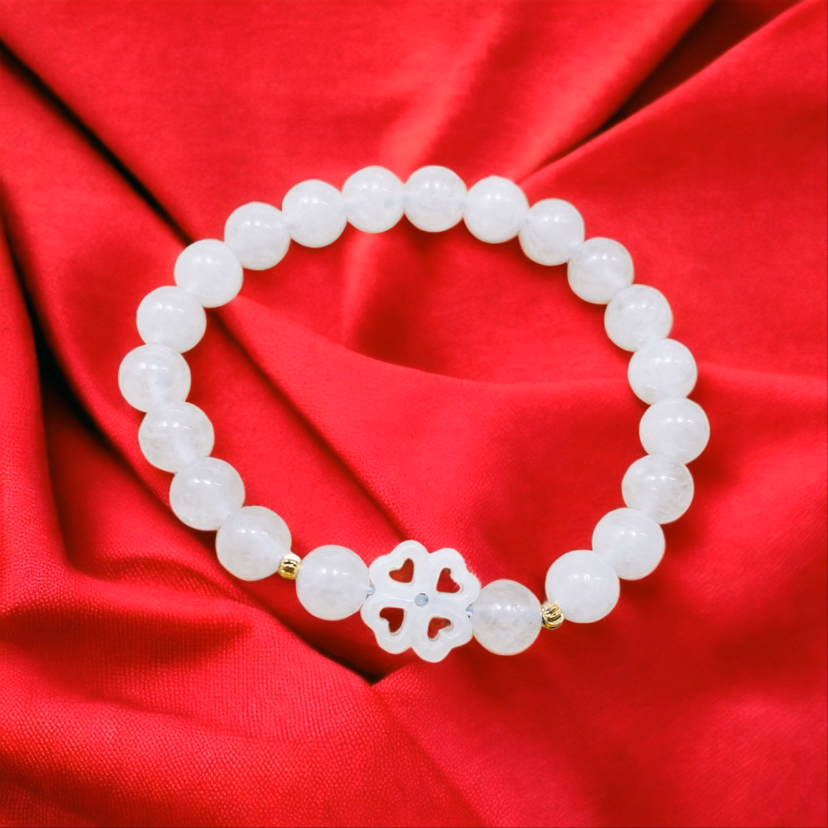 Vòng Tay Cỏ Bốn Lá Bạch Ngọc Thiên Nhiên - Thắng Giang - Ảnh 2