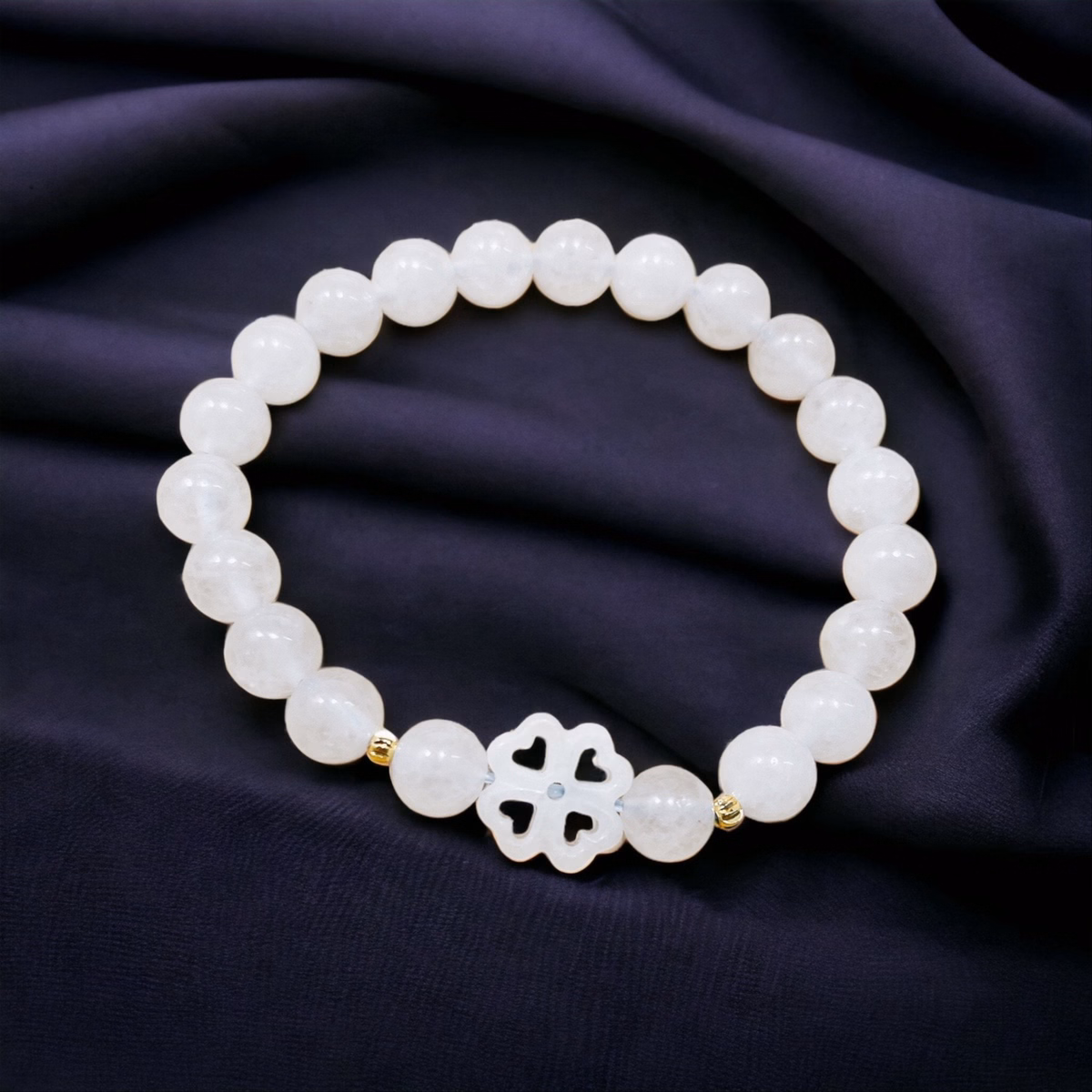 Vòng Tay Cỏ Bốn Lá Bạch Ngọc Thiên Nhiên - Thắng Giang - Ảnh 3