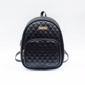 Balo Nữ Mini Oval Da Trám Tag Chữ Mạ Vàng - Ausa House