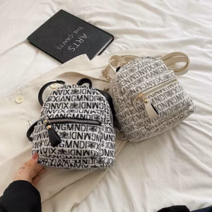 Balo Nữ Mini Vải Dạ Họa Tiết Chữ Sinh Động - Ausa House