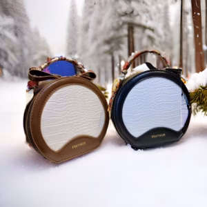 Túi Đeo Chéo Dáng Cốp Tròn Vân Rắn Kèm Khăn Wh22 - Winnie House