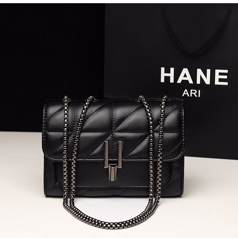 Túi Đeo Chéo Nữ 4 Ngăn Đeo Vai Thời Trang Hàn Quốc Dây Xích Đen 35 - Larita Fashion - Ảnh 8