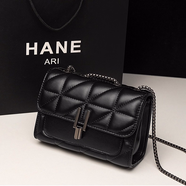 Túi Đeo Chéo Nữ 4 Ngăn Đeo Vai Thời Trang Hàn Quốc Dây Xích Đen 35 - Larita Fashion - Ảnh 12