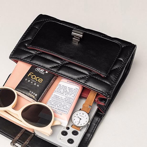 Túi Đeo Chéo Nữ 4 Ngăn Đeo Vai Thời Trang Hàn Quốc Dây Xích Đen 35 - Larita Fashion - Ảnh 14