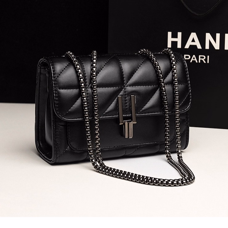 Túi Đeo Chéo Nữ 4 Ngăn Đeo Vai Thời Trang Hàn Quốc Dây Xích Đen 35 - Larita Fashion - Ảnh 16