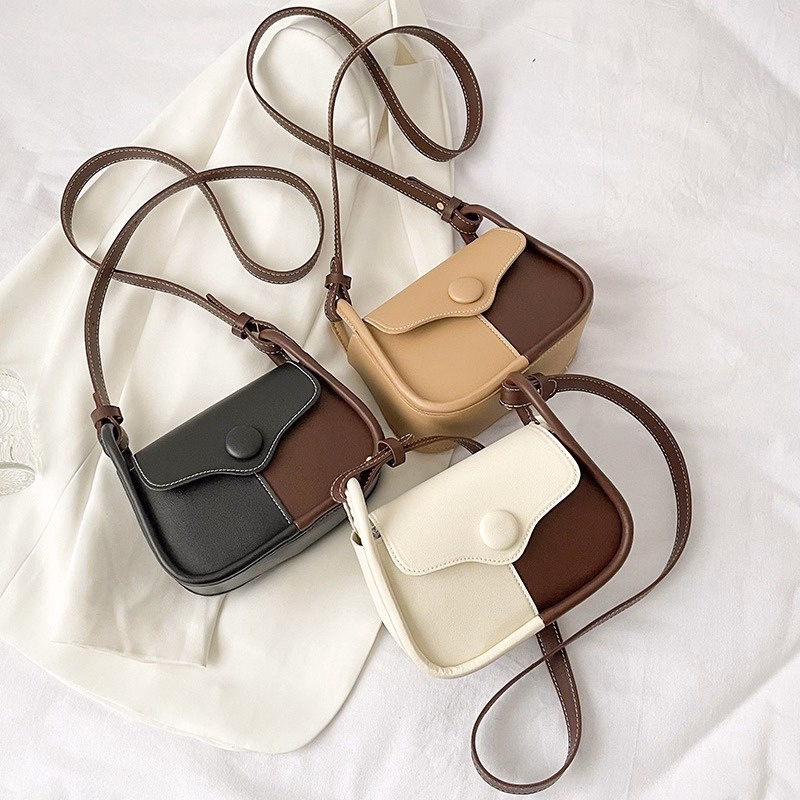 Túi Đeo Chéo Nữ Đeo Vai Da Mềm Vá Màu 354 - Lartia Fashion