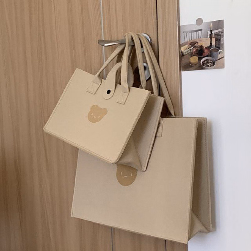 Túi Nỉ Hình Gấu Bông Xách Tay Đi Biển, Đi Chơi Dễ Thương 459 - Ảnh 2