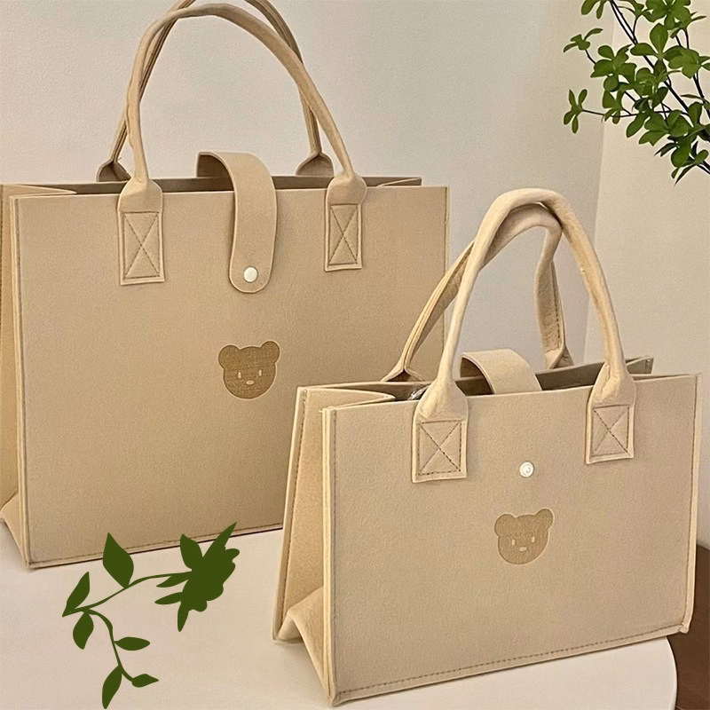 Túi Nỉ Hình Gấu Bông Xách Tay Đi Biển, Đi Chơi Dễ Thương 459 - Ảnh 4