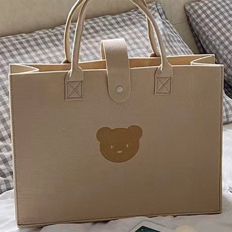 Túi Nỉ Hình Gấu Bông Xách Tay Đi Biển, Đi Chơi Dễ Thương 459 - Ảnh 7