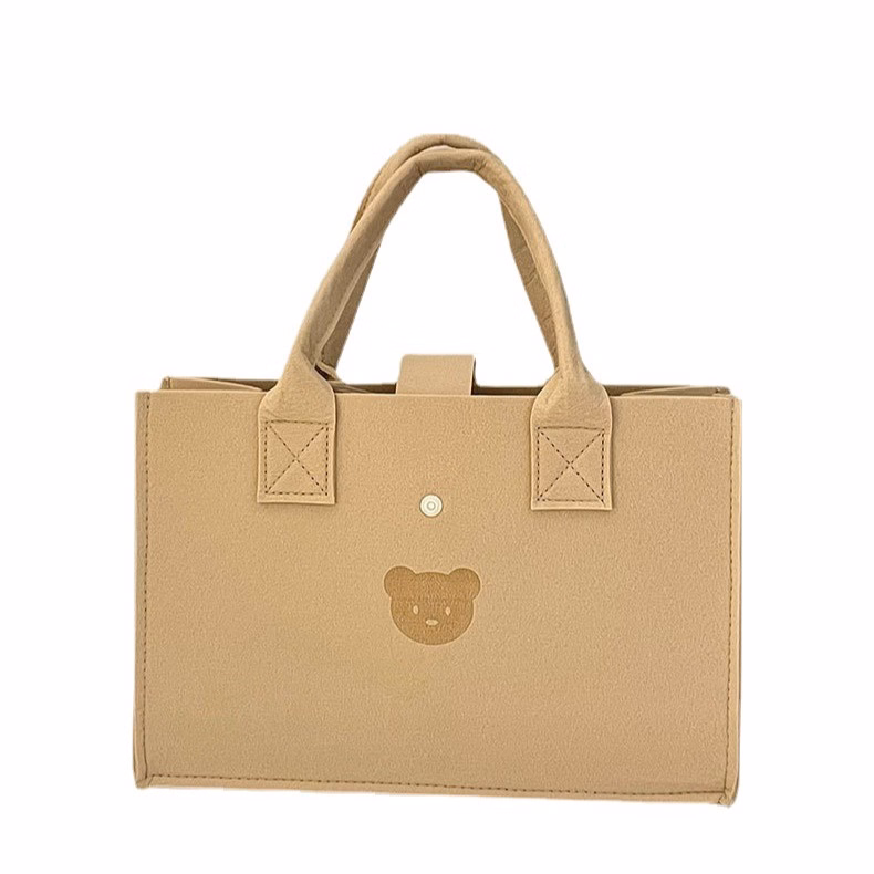 Túi Nỉ Hình Gấu Bông Xách Tay Đi Biển, Đi Chơi Dễ Thương 459 - Ảnh 11