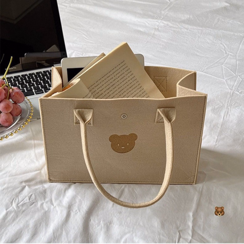 Túi Nỉ Hình Gấu Bông Xách Tay Đi Biển, Đi Chơi Dễ Thương 459 - Ảnh 8