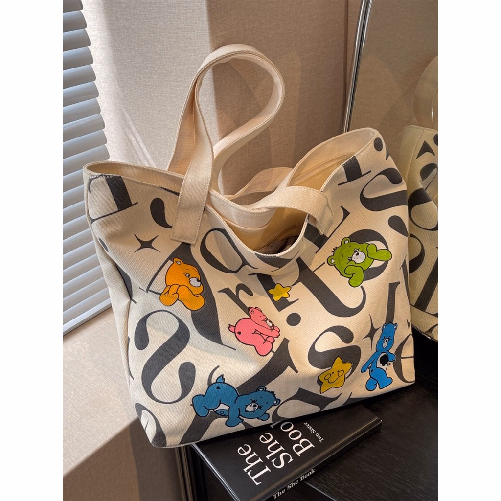 Túi Tote Đeo Vai In Họa Tiết Gấu Thái Lan Dễ Thương Wh82 - Winnie House - Ảnh 3