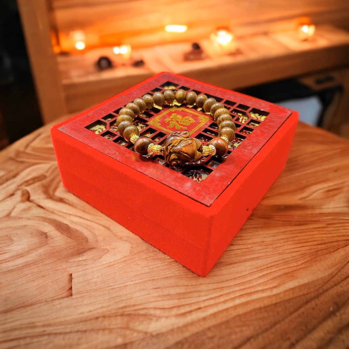 Vòng Tay Trầm Hương Tốc Dẹt Phối Hồ Ly Đá Thạch Anh Mắt Hổ Thiên Nhiên - Thắng Giang