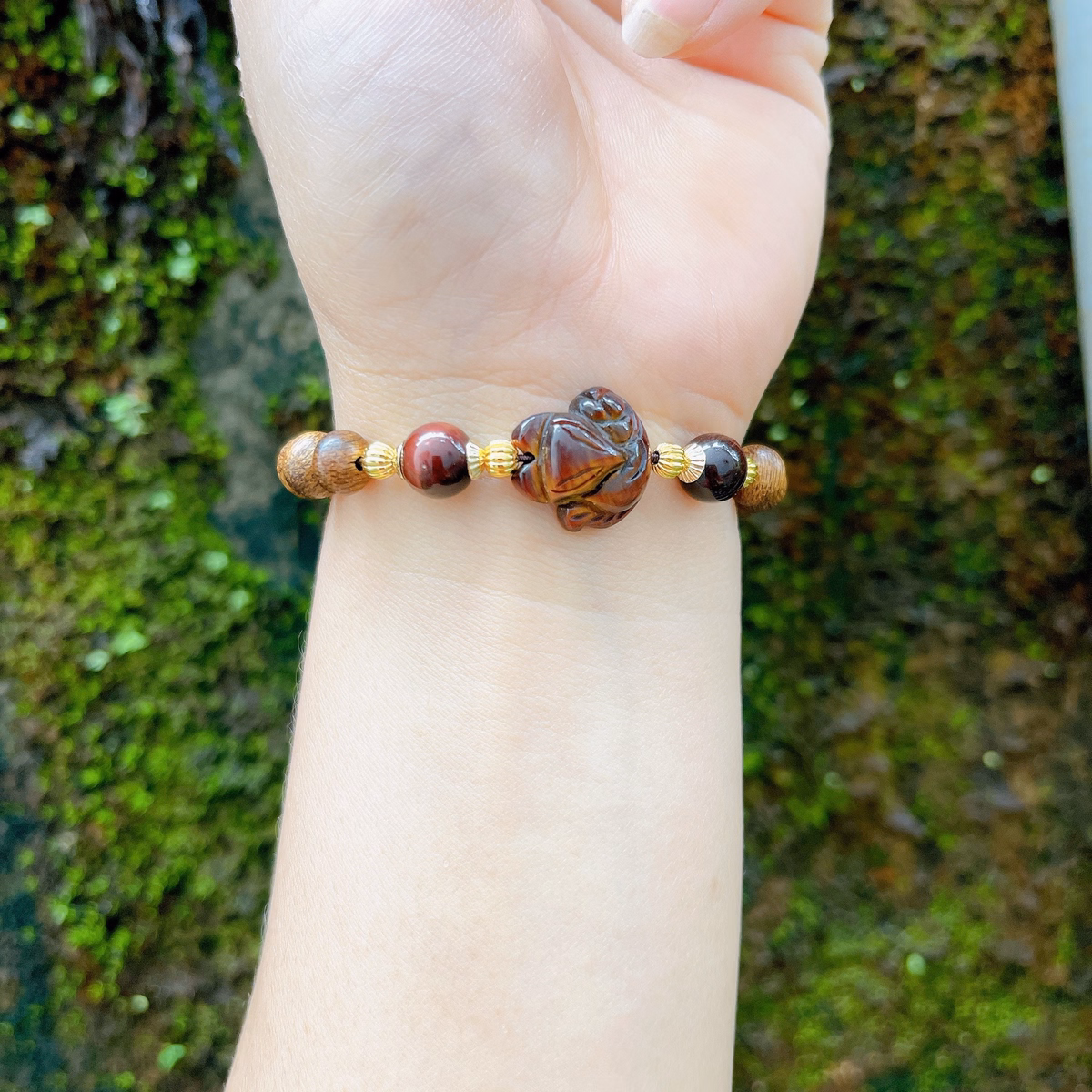 Vòng Tay Trầm Hương Tốc Dẹt Phối Hồ Ly Đá Thạch Anh Mắt Hổ Thiên Nhiên - Thắng Giang - Ảnh 3