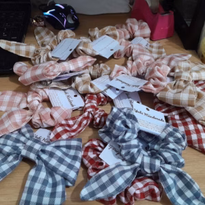 Set Cột Tóc, Cột Tai Thỏ, Cặp Nơ Handmade Yk03-Yukishop