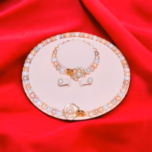 Bộ Trang Sức Ngọc Trai Nuôi Thiên Nhiên Tứ Quý Khóa Hoa Tặng Hộp Sang Trọng - Thắng Giang