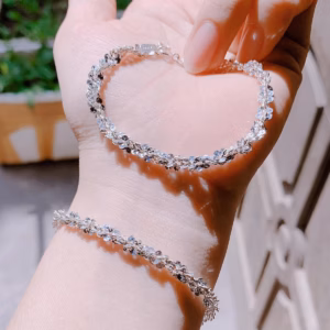 Lắc Tay Hoa Phay Bạc Ta Cao Cấp Có Thẻ Hóa Đơn - Thắng Giang