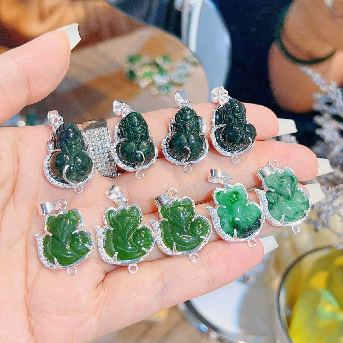 Mặt Dây Chuyền Hồ Ly Tì Hưu Ngọc Thiên Nhiên Bọc Bạc Ta - Thắng Giang