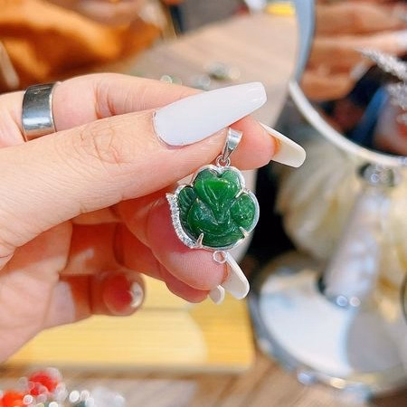 Mặt Dây Chuyền Hồ Ly Tì Hưu Ngọc Thiên Nhiên Bọc Bạc Ta - Thắng Giang - Ảnh 6