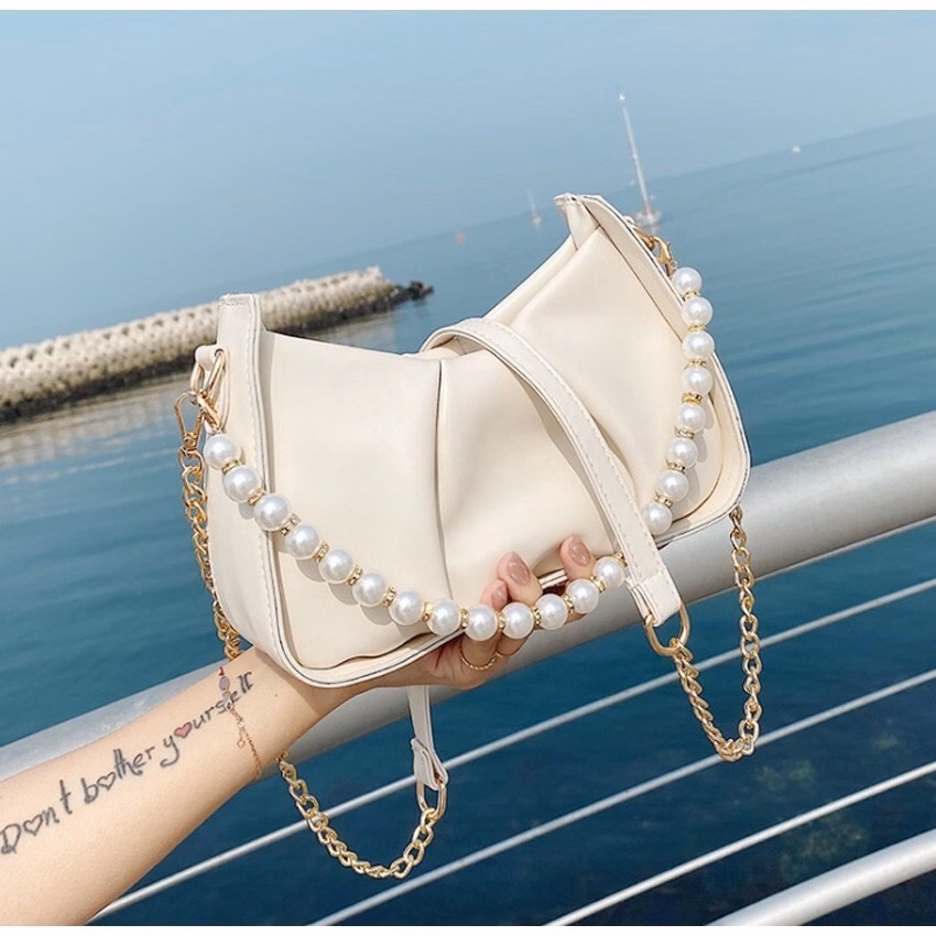 Túi Kẹp Nách, Đeo Vai Đeo Chéo Nữ Quai Ngọc Sang Trọng 304 - Larita Fashion