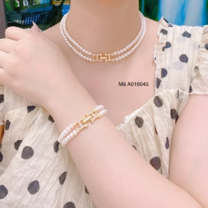 Bông Trang Sức Ngọc Trai Nuôi Nước Ngọt Thiên Nhiên Khóa Chữ H - Thắng Giang