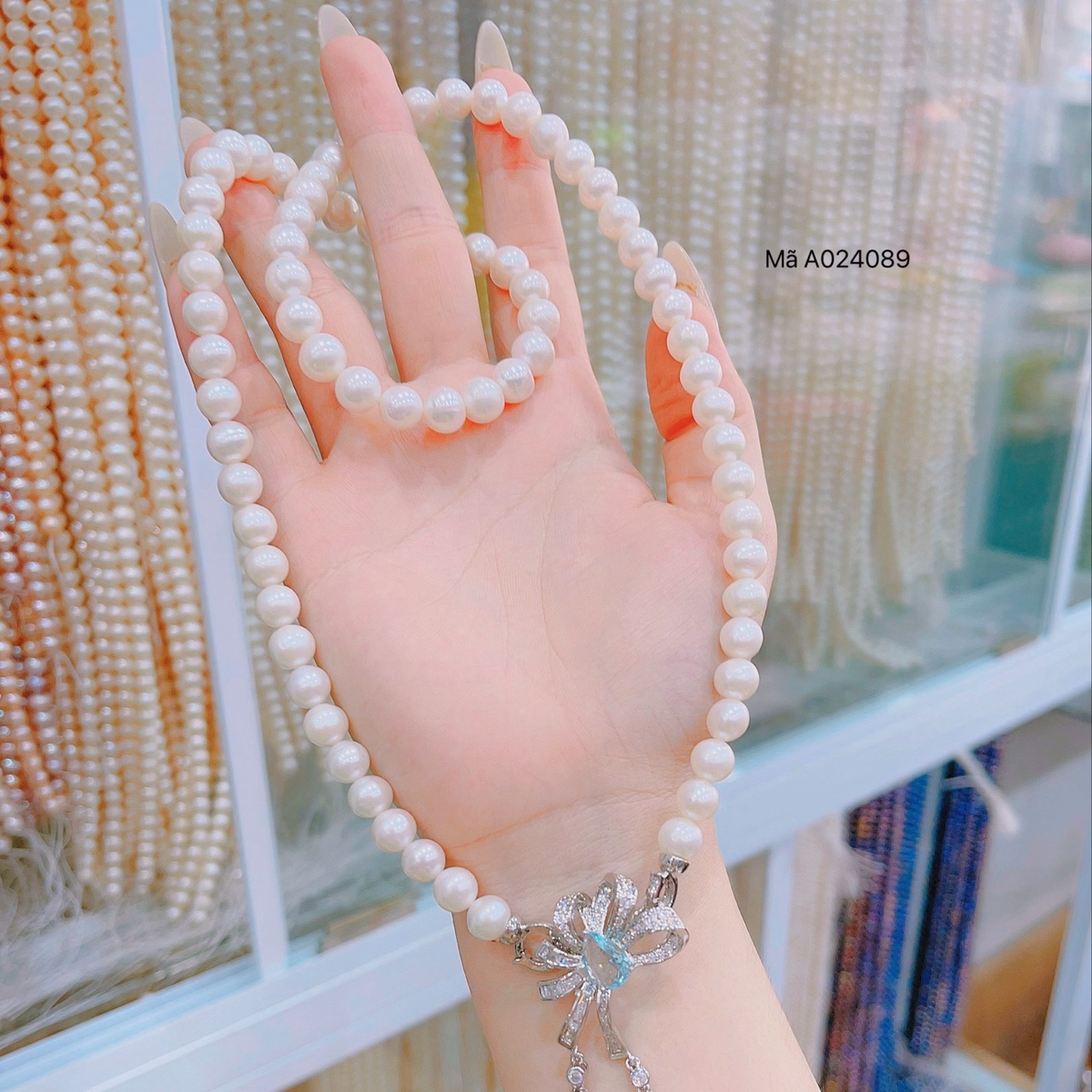 Vòng Cổ Ngọc Trai Nuôi Nước Ngọt Thiên Nhiên Khóa Thời Giang - Thắng Giang - Ảnh 4