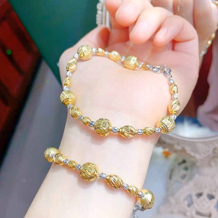 Lắc Tay Bi Phay Bạc Ta Xi Vàng Cao Cấp - Thắng Giang