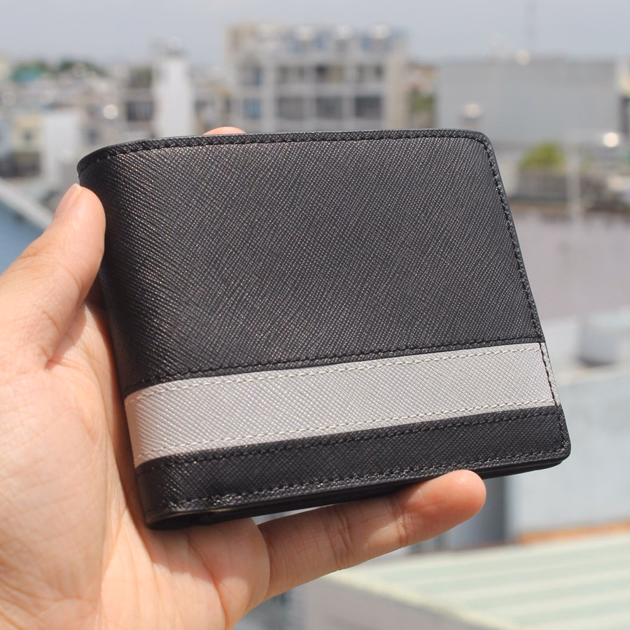 Ví Da Nam Patrick Kiểu Ngang, Đứng Vân Saffiano Nhập Khẩu Cao Cấp Praza - G01 - Ảnh 4