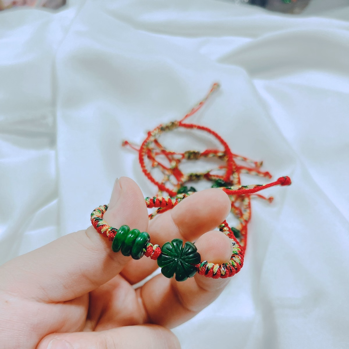 Vòng Tay Cỏ Ba Lá Tam Điếu Ngọc Cẩm Thạch Thiên Nhiên - Thắng Giang - Ảnh 5