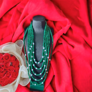 Chuỗi Vòng Cổ Ngọc Cẩm Thạch 5 Tầng 8 Ly - Thắng Giang