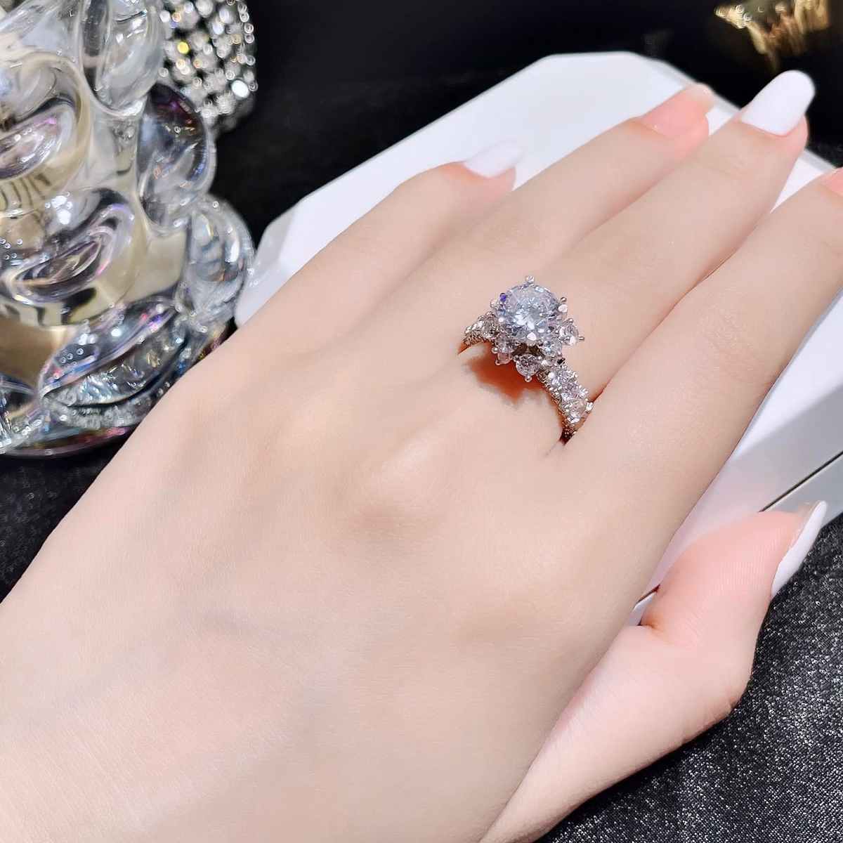 Nhẫn Hoa Bạc Ý Xi Bạch Kim Có Thẻ Hóa Đơn - Thắng Giang - Ảnh 2