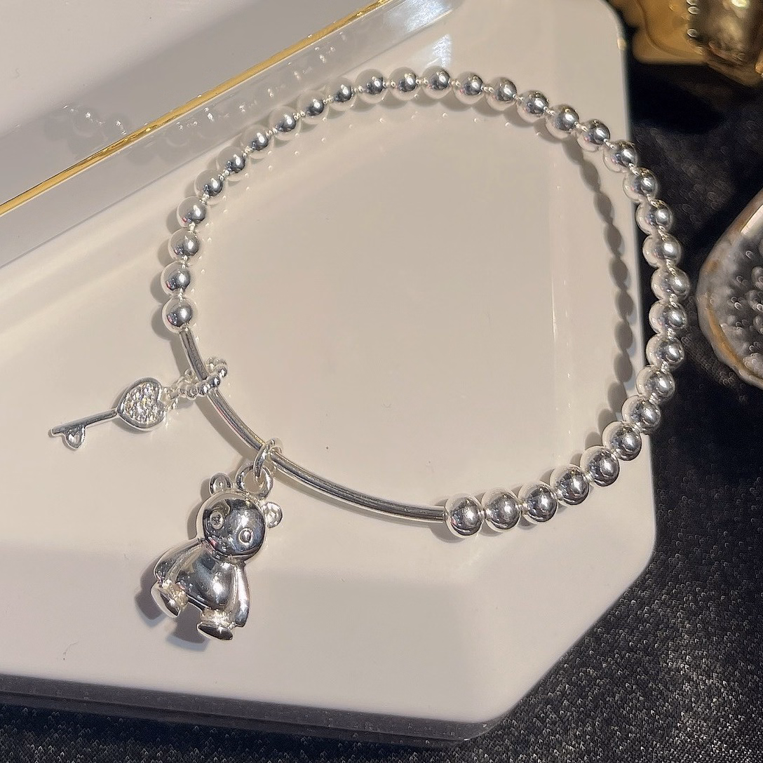 Lắc Gấu Bạc Ta Cao Cấp Có Thẻ Hóa Đơn - Thắng Giang - Ảnh 3